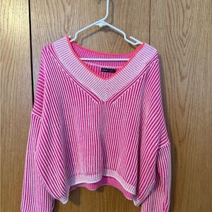 Pink Striped Women's Sweater